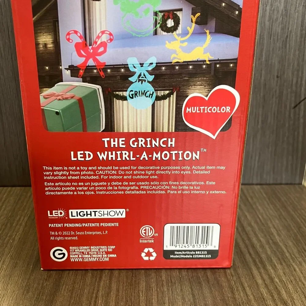 Gemmy LED LightShow DR. Seuss Projector Whirl A Motion Grinch LED Projector